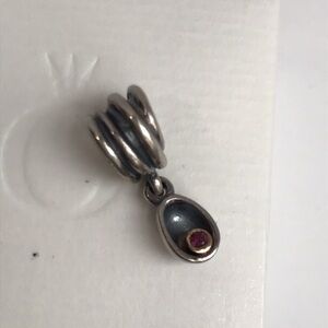 Pandora Genesis Dangle 790447RHG 925 14K Two Tone Rhodolite Charm Retired